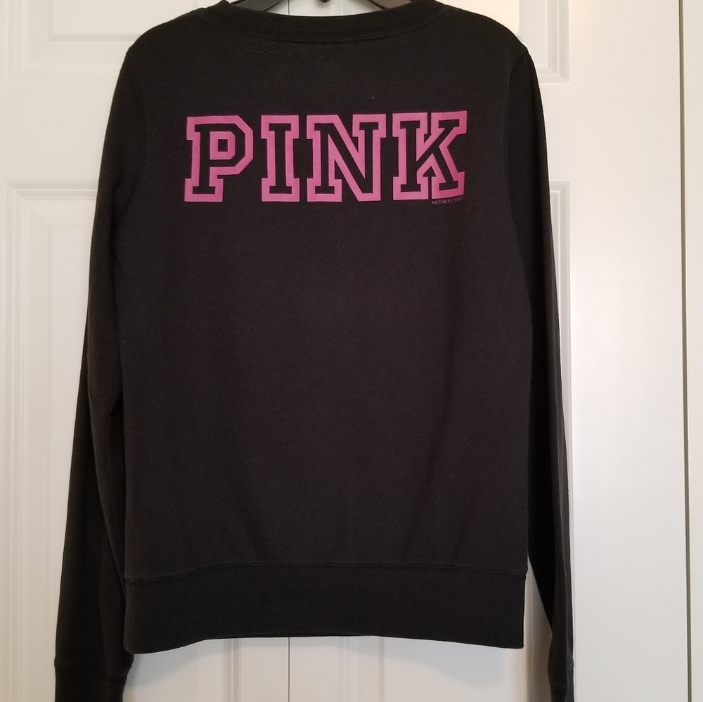 VS Pink peace long sleeve sweatshirt black SZ Sm/Med